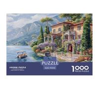 Villa Junto al Lago Puzzle para Adultos Puzzle de 1000 Piezas Juego de Puzzle 1000 Piezas Paisaje Natural Italiano Relajante Decoración Hogar Regalo 70x50cm/1000pcs