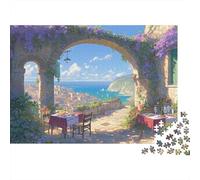 Villa Mediterránea Vista Puzzle 1000 Piezas para Jóvenes +14 Pasatiempo Puzzle Muy Difícil Más Vendido Entretenimiento En Casa Cartón Resistente 38x26cm/1000pcs