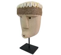 Villa Meta Máscara Primitiva de Piedra sobre Pie 16cm | Artesanía de Sumba