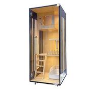 Villa para gatos Casa con jaula para gatos Casa con jaula para gatos Gabinete interior para gatos Casa para gatos Casa para gatos Villa para gatos Villa grande de lujo de dos pisos para gatos Casa par