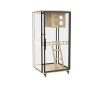 Villa para Gatos Casa panorámica de Cristal for Gatos, Gran Espacio, Jaula for, práctica casa Madera for, Interior for, gabinete for (A) Condominio Cerrado para Gatos