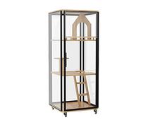 Villa para Gatos Casa panorámica de Cristal for Gatos, Gran Espacio, Jaula for, práctica casa Madera for, Interior for (C) Condominio Cerrado para Gatos