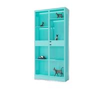 Villa para gatos Jaula de acero para gatos Villa para gatos Casa para gatos Vitrina para gatos Casa para gatos Arena para gatos Hogar Interior Espacio grande Casa para gatos de múltiples capas Condomi