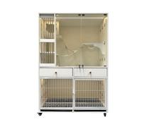 Villa para Gatos Jaula de exhibición integrada Madera for Gatos y Perros, Espacio, Jaula Muestra Mediana Grande con Perrera for Inodoro, Cat Villa Condominio Cerrado para Gatos