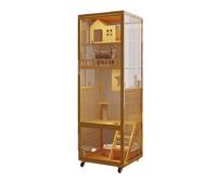 Villa para Gatos Jaula de Lujo for Gatos, casa panorámica for, Villa Cristal, Espacio súper Grande, Nido for Libre, criadero Interior for Condominio Cerrado para Gatos(70x70x190cm)