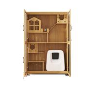 Villa para Gatos, Jaula para Gatos, Villa ecológica para Gatos, Jaula para Gatos de Gran tamaño, casa de Madera para Gatos, Arena para Gatos Cerrada, casa para Gatos limpiable, condominio para Gatos