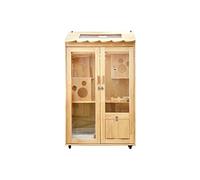 Villa para Gatos Villa con Jaula para Gatos Casa de Lujo de Alta Gama con Arena para Gatos Casa para Gatos Casa para Gatos con Espacio Grande Condominio para Gatos (90X60X120CM)