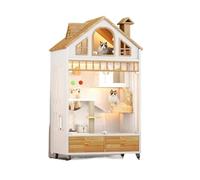 Villa para gatos Villa para gatos Gran Espacio Casa Interior de múltiples Capas Casa para gatos Cajón Oculto de Madera Maciza Villa para gatos de Doble Capa Jaula para gatos (Color: 2, tamaño: A) (1