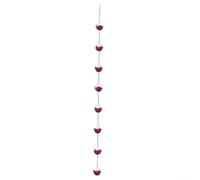 Villa Rose - Cadena de lluvia de 225 cm con 8 tazas, hierro galvanizado, alternativa de drenaje de canalones para jardín, patio, resistente al óxido, color rosa