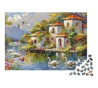Villa Rural Paisaje> Puzzle 1000 Piezas para Toda La Familia para Expertos Entrenamiento Mental Idea De Regalo Piezas Precisas Reciclable 38x26cm/1000pcs