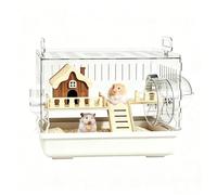 Villa transparente para roedores: vidrio acrílico irrompible, hogar ventilado para animales pequeños, ventana de visualización, juego completo con juguetes, casa para roedores sin polvo | Habitación i