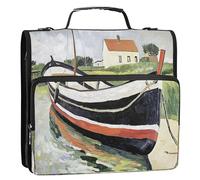 Village Boat House - Carpetas blancas con cremallera, carpeta de cartera con cremallera, bolsa escolar