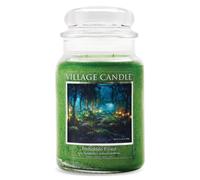 Village Candle Bosque Prohibido Vela perfumada en tarro de boticario de vidrio grande 21.25 oz. Verde