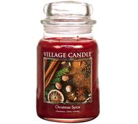 Village Candle Christmas Spice, Large Glass Apothecary Jar Scented Candle, 21.25 oz, Red