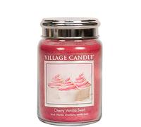 Village Candle - Vela aromática 626 g - Tradición Cherry Vanilla Swirl - 2 de Mecha de Vela - Portavelas