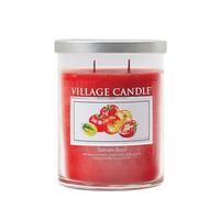 Village Candle Vela perfumada de tomate y albahaca, vaso mediano con tapa plateada, 14 onzas