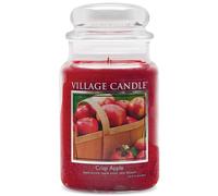 Village Candle Vela perfumada en tarro de boticario de vidrio grande con manzana crujiente, 21.25 oz. Rojo
