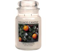 Village Candle Winter Clementine - Vela perfumada en tarro de cristal grande de boticario, 21.2 onzas, color blanco