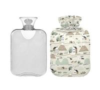 Village Country Farmhouse - Botellas de agua caliente de 2 litros para aliviar dolores de cabeza, dolor de espalda, calambres menstruales