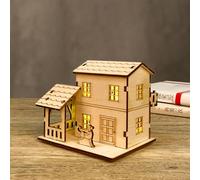 Village des Maisons de Noël - Wood + Componentes Electrónicos Enciende las Mini Casas Village Set | Decoraciones de Mesa de Navidad Conducidas, Ornamentos Dee Escena de Invierno Festivos Po