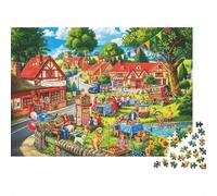 Village Fair Senior Puzzles 1000 Piezas Recycled Green Meadow Jigsaw Puzzles Accesorios para Juegos De Rompecabezas Family Gaming Time Educativo Game Challenge Gift 38x26cm/1000pcs