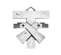 VILLAGE GIFT IMPORTERS 1.5 Pulgadas Cruz de Brazos Cruzados y tau | Detalles de pétalos Brillantes | Cruz con símbolo franciscano | Símbolo de Jesucristo y San Francisco Cruz | Joyería Cristiana