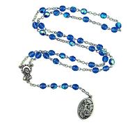 VILLAGE GIFT IMPORTERS - Chaplets de Cristal Italiano | 4 Colores | Medalla de protección de ángel de San Miguel y Guardián | Joyería Cristiana