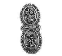 VILLAGE GIFT IMPORTERS Clip para Visera de 2 Pulgadas de San Cristóbal y Santo Asunto | 5 Clips Diferentes | Metal de Peltre auténtico Duradero | Accesorios para Auto | Christian Automotive