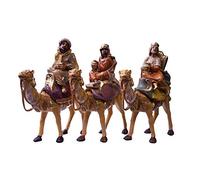 VILLAGE GIFT IMPORTERS Colección de Belén de Navidad de 5 Pulgadas | Paquete de Reyes Magos | Tres Reyes con Camellos | Figuras de Belén Tradicional con nuevos Comerciantes | Pintado a Mano y