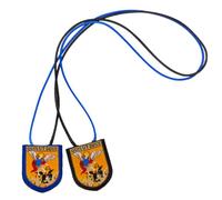 VILLAGE GIFT IMPORTERS Escapulario de San Miguel con etiquetas en forma de escudo - Incluye folleto portugués - São Miguel Arcanjo Defendei-nos no Combate, S, Tela, No es una piedra preciosa