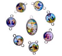 VILLAGE GIFT IMPORTERS Juego de 8 medallas de coronilla de los Siete Dolores de María a todo color, Acero aleado, No es una piedra preciosa