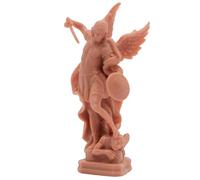 VILLAGE GIFT IMPORTERS Pequeña estatua de San Miguel Arcángel | Incluye adhesivo para montaje | Decoración católica para coche, hogar, dormitorio u oficina | Santo patrón de la policía y los soldados