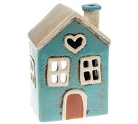 Village Pottery Portavelas de jardín con Forma de corazón Rosa para Exteriores, Alternativa Elegante a Las linternas de jardín para Interiores o Exteriores (Verde Azulado)