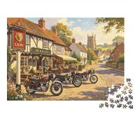 Village Pub Jigsaw Puzzle 1000 Piezass Reciclado Paper Vintage Country Puzzles para Elderly Educativo Juego Descompresión Relieve Senile Dementia Gift 70x50cm/1000 Piezas