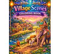 Village Scenes Coloring Book for All Ages: Relaxing Countryside Landscapes, Peaceful Rural Life & Beautiful Nature Moments to Color for Kids, Teens, and Adults