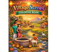 Village Scenes Coloring Book for All Ages: Relaxing Countryside Landscapes, Rural Life, Farm Animals and Peaceful Nature Designs for Kids, Teens and Adults