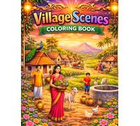 Village Scenes Coloring Book for All Ages: Relaxing Countryside Landscapes, Rural Life, Farm Animals & Peaceful Nature Designs for Kids, Teens, and Adults