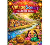 Village Scenes Coloring Book for All Ages: Relaxing Countryside Landscapes, Rural Life Moments, Nature Views & Cultural Scenes to Color for Kids, Teens, and Adults
