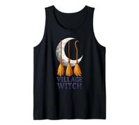 Village Witch Crescent Brooms Low Poly Geométrico Camiseta sin Mangas