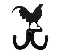 Village Wrought Iron Rooster Double Wall Hook