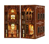 Villageboom Book Nook - Kit de construcción con luces LED - Biblioteca en miniatura - Libros antiguos - Kit de madera 3D para decoración de estanterías - Idea de regalo para adultos y adolescentes
