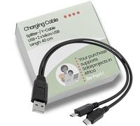 Villageboom Cable Divisor Micro USB, Dos Enchufes B a 1 USB Enchufe A, Cable en Y Doble. Un Producto Con Valor Añadido Social