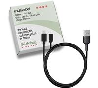 Villageboom USB Y Split Cable USB-C + Micro USB - Distribuidor de corriente - Solo 5 V (no QC/PD 9 V/12 V) - para dispositivos de 5 V, producto con valor social agregado (100 cm)