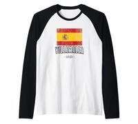 Villamalea España | ES Bandera Ciudad - Bandera - Camiseta Manga Raglan
