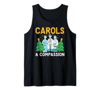 Villancicos y compasión Enfermería Médica Enfermera Navidad Camiseta sin Mangas