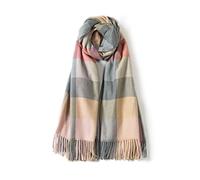 Villand Bufanda de lana para mujer - Bufandas de cuadros de invierno con tacto de cachemira para mujer con caja de regalo (Cuadros Lila)