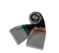 Villand Bufanda de punto de tartán de lana merino australiana para hombres, corbata suave gruesa cálida de invierno a cuadros con caja de regalo (Tartán Marino)