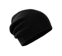 Villand Gorro 100% Cachemir para Mujer y Hombre con Caja de Regalo, Gorro de esquí de Cachemira de Punto de Doble Capa (Negro)