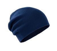 Villand Gorro 100% Cachemir para Mujer y Hombre con Caja de Regalo, Gorro de esquí de Cachemira de Punto de Doble Capa (Azul Marino)