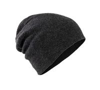 Villand Gorro 100% Cachemir para Mujer y Hombre con Caja de Regalo, Gorro de esquí de Cachemira de Punto de Doble Capa (Gris Carbón)